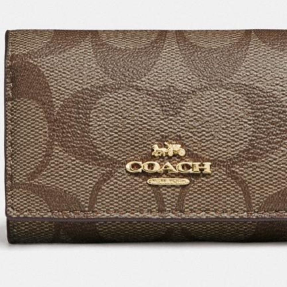 COACH Five Ring Key Case In Signature Canvas - Picture 16 of 16